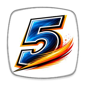 Numéro 5 Maillot de football Sport Joueur d’équipe - Magnet carré - blanc - Devant