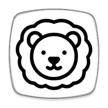 lion - Magnet carré - blanc - Devant