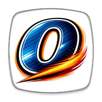 Stylish number 0 motif in a sporty look - Square fridge magnet - white - Front