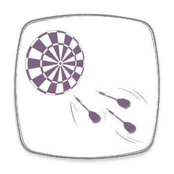 Minimalist silhouette of darts player - Square fridge magnet - white - Front