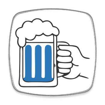 Hand hält Bierkrug Prost - Viereckiger Kühlschrankmagnet - Weiß - Vorne