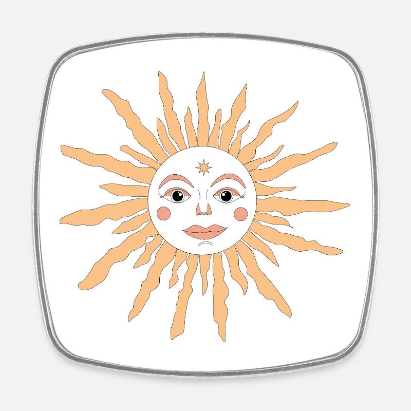Soleil Céleste - Magnet carré - blanc
