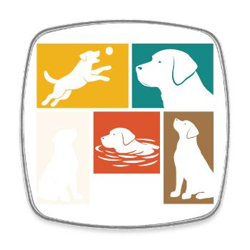 Labrador Retriever Père Amoureux du chien - Magnet carré - blanc - Devant