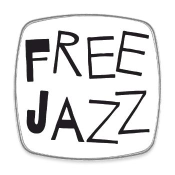 Lettres dessinées à la main de Free Jazz - Magnet carré - blanc - Devant