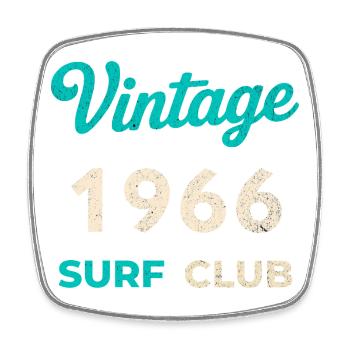 Vintage 1966 Surf Club Retro Geburtsjahr Geschenk - Viereckiger Kühlschrankmagnet - Weiß - Vorne