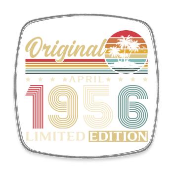 Cadeau du 70e anniversaire Mari Femme Original 1956 - Magnet carré - blanc - Devant
