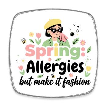 Frühling? Nein danke! Allergie Queen 2026 - Viereckiger Kühlschrankmagnet - Weiß - Vorne