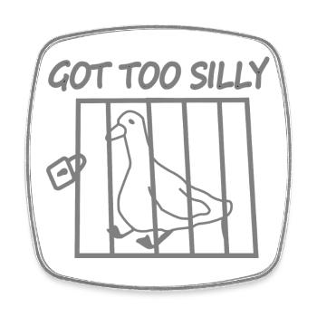 Got Too Silly Pigeon in Cage - Square fridge magnet - white - Front