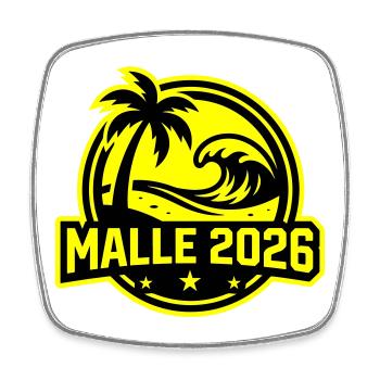 Palmiers de plage Malle 2026 - Magnet carré - blanc - Devant