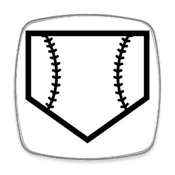 Home plate - Square fridge magnet - white - Front