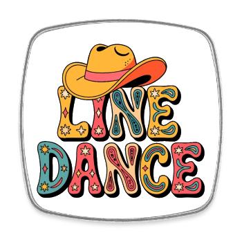 Live Dance Retro - Square fridge magnet - white - Front