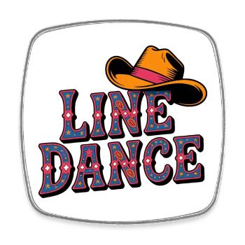 Chapeau de cowboy en ligne - Magnet carré - blanc - Devant