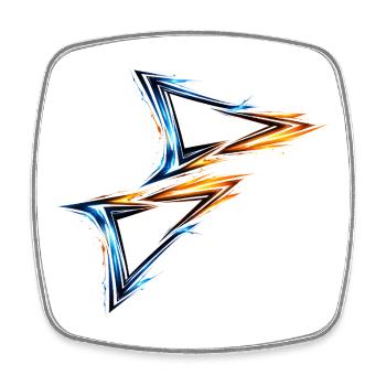 Jersey Design Triangle Blue Orange Sporty Style - Square fridge magnet - white - Front