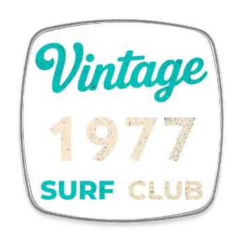 Cadeau vintage de l’année de naissance rétro du Surf Club 1977 - Magnet carré - blanc - Devant