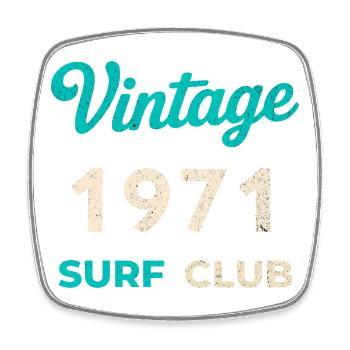 Cadeau vintage de l’année de naissance rétro du Surf Club 1971 - Magnet carré - blanc - Devant