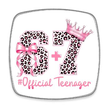 13th Birthday Shirt Funny Meme 67 Birthday 13 - Magnet carré - blanc - Devant