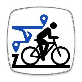 Epic Bike Tour Route Map - Square fridge magnet - white - Front