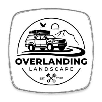 Paysage d’Overlanding Round Black - Magnet carré - blanc - Devant
