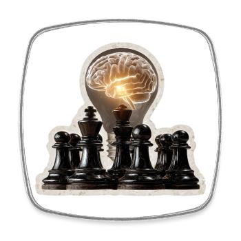 Funny Chess Saying My Brain Plays Chess - Square fridge magnet - white - Front