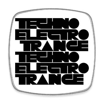 Techno Electro Trance Musik - Viereckiger Kühlschrankmagnet - Weiß - Vorne