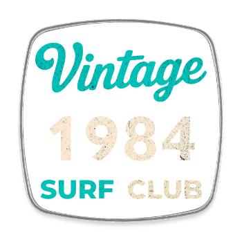 Cadeau vintage de l’année de naissance rétro du Surf Club 1984 - Magnet carré - blanc - Devant