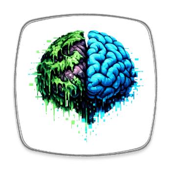 Your brain is at the end of its rope - Square fridge magnet - white - Front