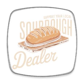 Sourdough Dealer Local Logo - Square fridge magnet - white - Front
