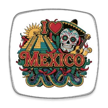 I Love Mexico Vacation - Square fridge magnet - white - Front