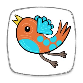 Litte Orange Bird - Square fridge magnet - white - Front