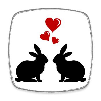 hasen_liebe - Magnet carré - blanc - Devant