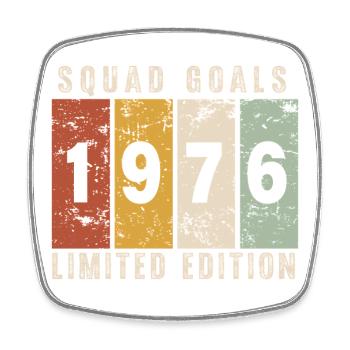 Anniversary 1976 - 50 years - Square fridge magnet - white - Front