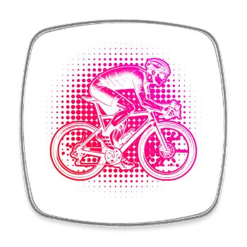 Gift idea for a road bike with road bike - Square fridge magnet - white - Front