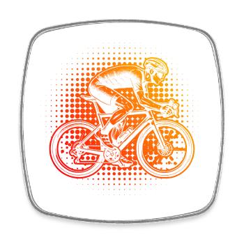 Gift idea for a road bike with road bike - Square fridge magnet - white - Front