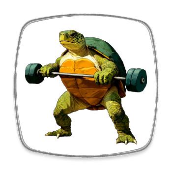 Dresseur de tortues - Magnet carré - blanc - Devant