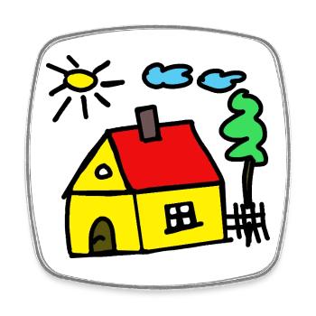 Haus Hütte Traumhaus Bauherren - Viereckiger Kühlschrankmagnet - Weiß - Vorne