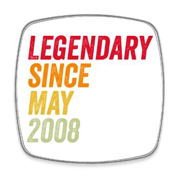 18. Geburtstag 18 Jahre Mai 2008 - Viereckiger Kühlschrankmagnet - Weiß - Vorne