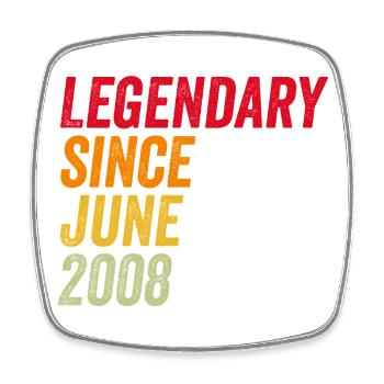 18. Geburtstag 18 Jahre Juni 2008 - Viereckiger Kühlschrankmagnet - Weiß - Vorne