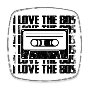 I Love The 80s - Viereckiger Kühlschrankmagnet - Weiß - Vorne