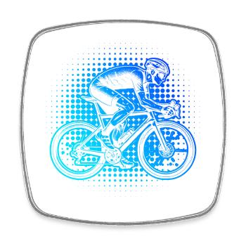 Gift idea for a road bike with road bike - Square fridge magnet - white - Front