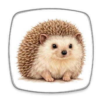 Hedgehog cuddly hero - Square fridge magnet - white - Front