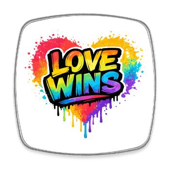 Love Wins Regenbogen Statement für Pride - Viereckiger Kühlschrankmagnet - Weiß - Vorne
