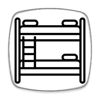 bunk bed - Square fridge magnet - white - Front