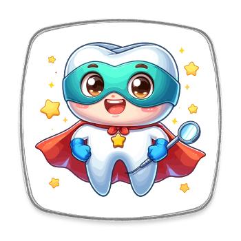 Dental Superhero Dentist Hero Dental Hero - Square fridge magnet - white - Front