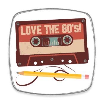 Love The 80s Retro Cassette Tape Design - Viereckiger Kühlschrankmagnet - Weiß - Vorne
