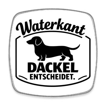 Waterkant Dackel entscheidet Badge - Viereckiger Kühlschrankmagnet - Weiß - Vorne