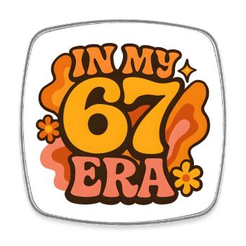 In My 67 Era Italian Brainrot Humor Geburtstag - Viereckiger Kühlschrankmagnet - Weiß - Vorne