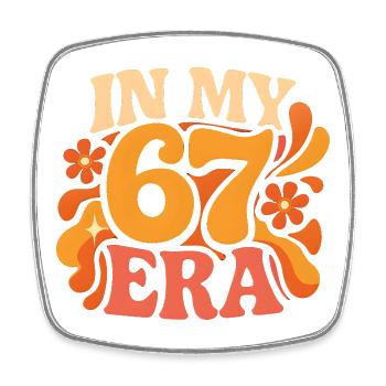 In My 67 Era Italian Brainrot Humor Geburtstag - Viereckiger Kühlschrankmagnet - Weiß - Vorne