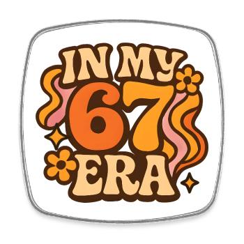 In My 67 Era Italian Brainrot Humor Geburtstag - Viereckiger Kühlschrankmagnet - Weiß - Vorne