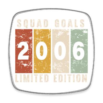 Anniversary 2006 - 20 years - Square fridge magnet - white - Front