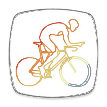 Vintage Cyclists - Square fridge magnet - white - Front